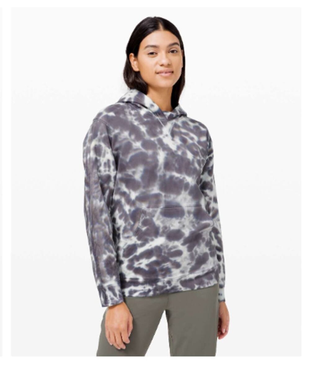 Lululemon Sz 6 All Yours Hoodie Tie Dye Fleece Tie Dye Graphite Gray